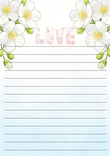 浪漫花卉LOVE信纸背景