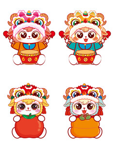 可爱羊娃形象插画