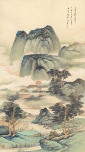 水墨山水古画背景图景