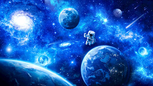 宇宙黑洞太空星球宇航员银河背景