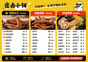 鸭货卤味菜单