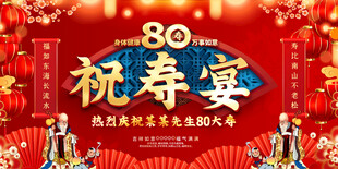80大寿背景展板