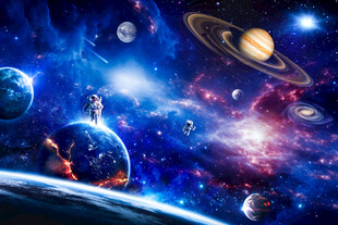 宇宙星球太空银河宇航员星空背景