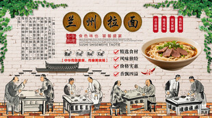 兰州拉面背景墙