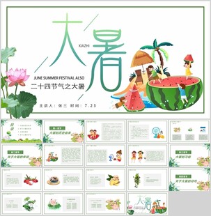 大暑节气主题PPT模板