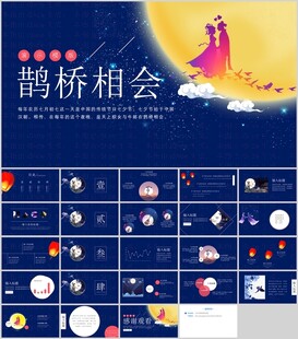 鹊桥相会PPT模板