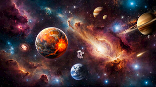 宇宙星球外太空黑洞银河星空背景