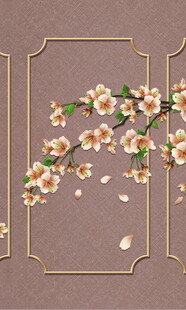 中式手绘花卉装饰图案