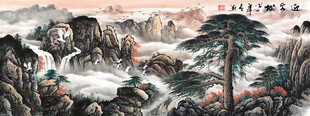 迎客松国画