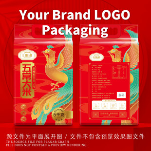 国风凤凰大米包装设计