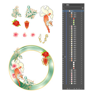 中式花鸟图案设计素材