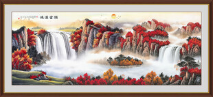 瀑布客厅山水画