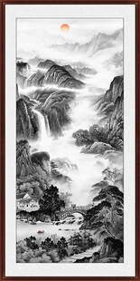国画旭日东升山水画