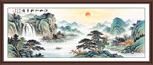 新中式山水画客厅装饰画