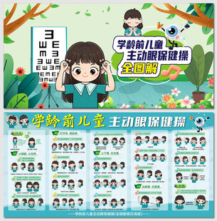 学龄前儿童主动眼保健操展板