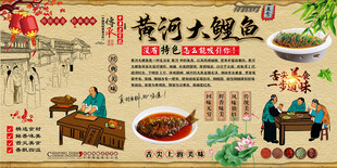 黄河大鲤鱼背景墙