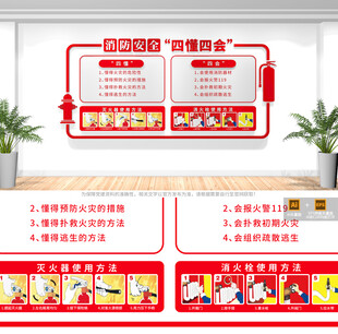 消防安全四懂四会文化墙