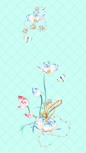 手绘清新花卉插画图案