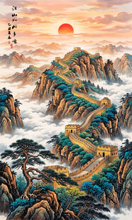 长城玄关山水画