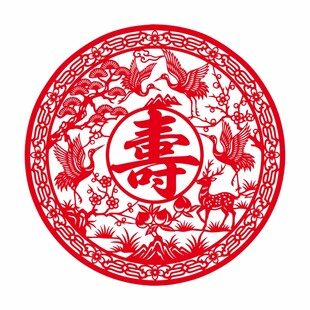 寿字纹剪纸图案