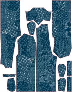 蓝色花纹