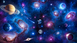 浩瀚星空宇宙星球外太空漩涡背景