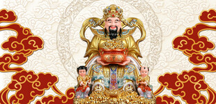 财神爷图像喜庆祥瑞氛围