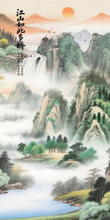 旭日东升国画