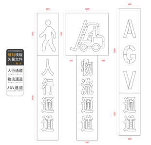 车间通道标识雕刻模版