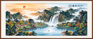 青绿山水国画装饰画