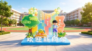 校园欢迎新同学立体装饰
