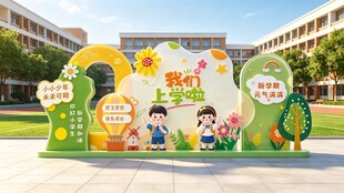开学美陈异型展板