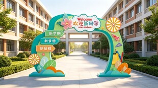 开学季拱门美陈