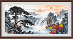 迎客松山水画