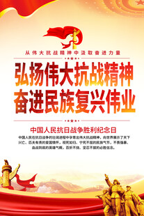 弘扬抗战精神海报