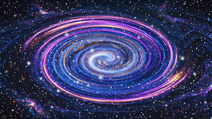 梦幻彩色漩涡星空