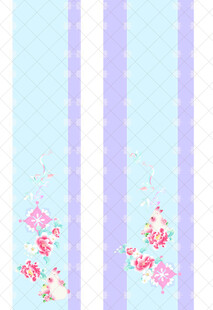 蓝紫条纹花卉汉服