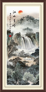 竖幅玄关山水画