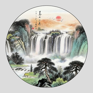 圆形山水画