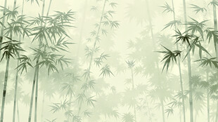 水墨风竹林清幽景致