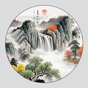 圆形山水画