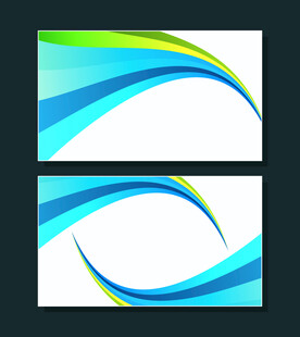 动感蓝绿曲线横幅设计