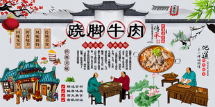 跷脚牛肉背景墙