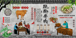 跷脚牛肉背景墙