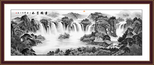 中式水墨山水画