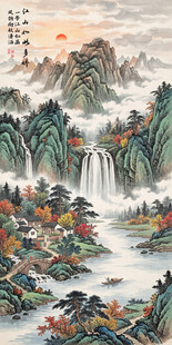 玄关山水装饰挂画