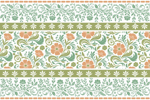 复古花卉几何图案装饰图