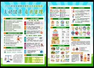 健康文明生活方式宣传月宣传单