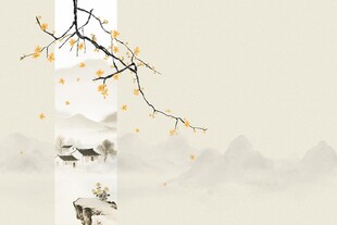 新中式梅花花鸟背景墙
