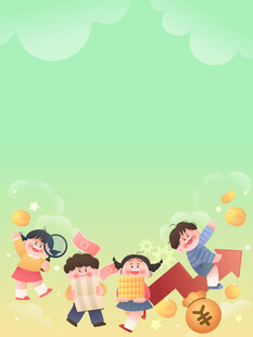 孩子教育学费财富增长儿童插画
